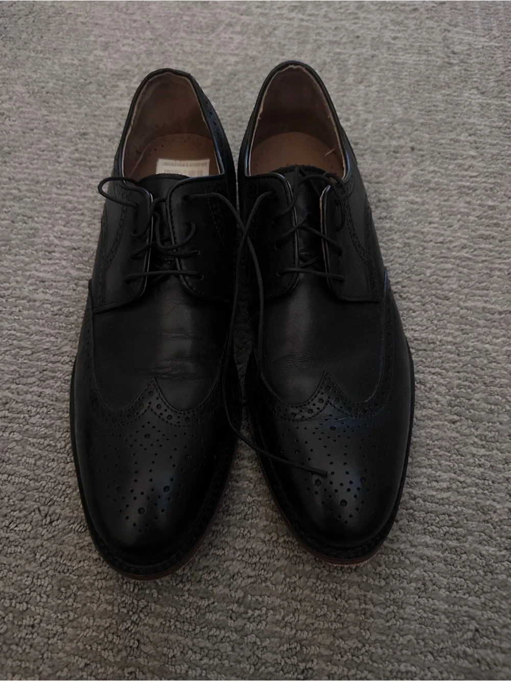 Men's Black Brogue Lace-Up Dress Shoes